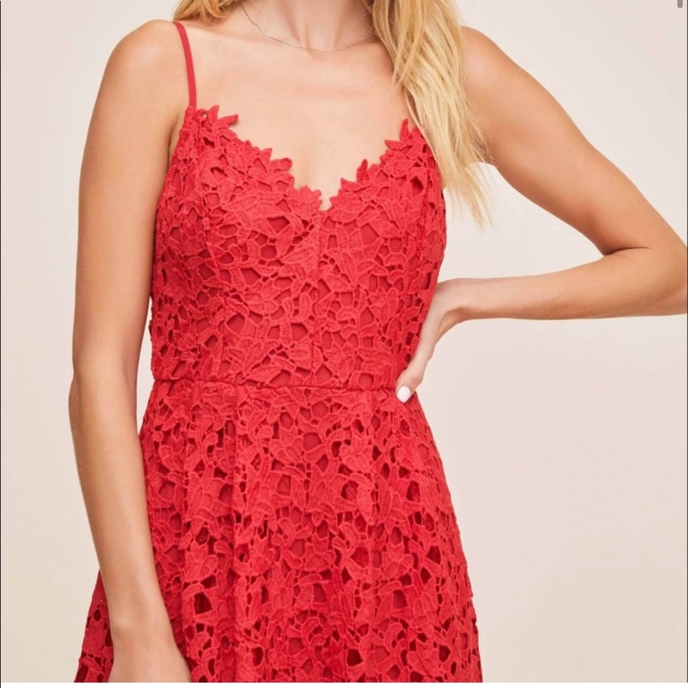 ASTR Lace A Line Midi Dress